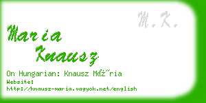 maria knausz business card